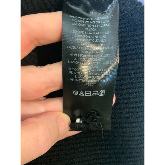 Maeve Anthropologie Black Cable Knit Floral Collar Twofer Sweater, Size XS - Picture 11 of 11